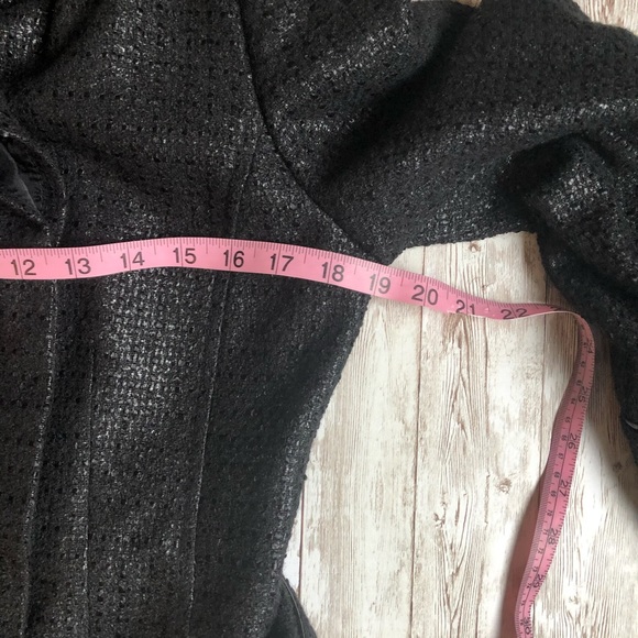 ZARA BASIC dark grey tie waist button pea coat XL - Picture 7 of 8